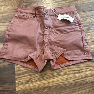 Luvamia Faux Leather Look Stretchy Shorts